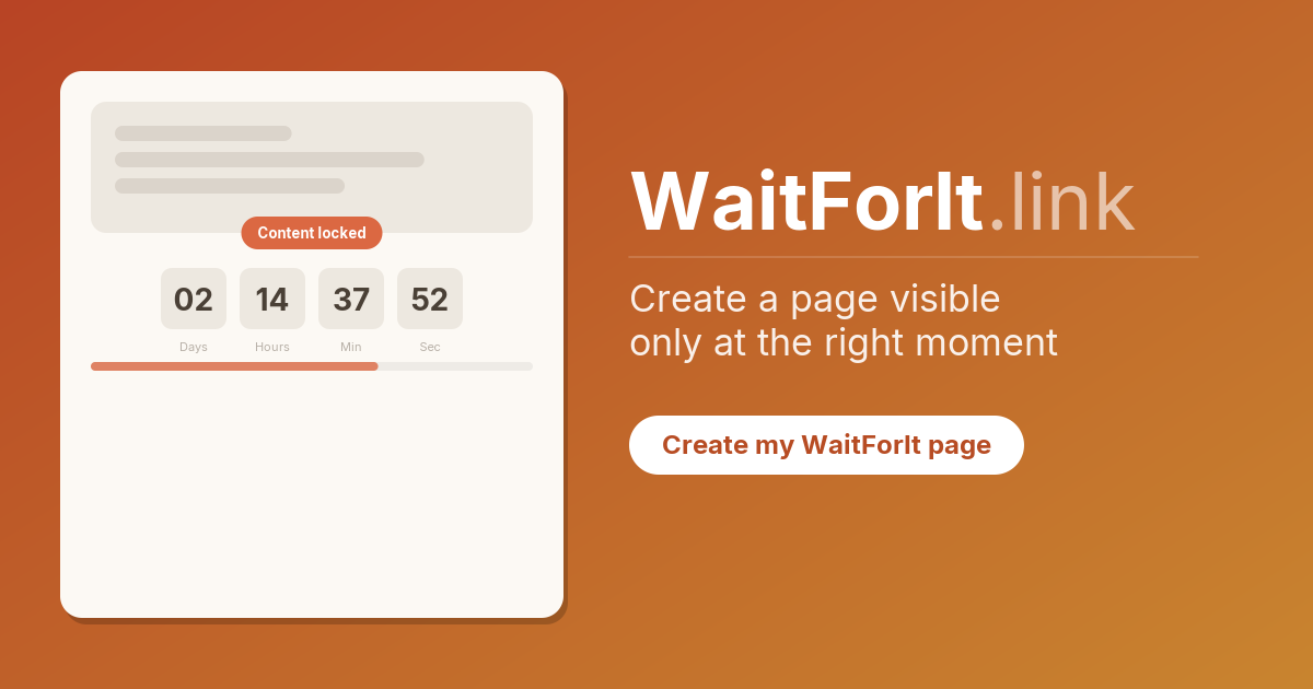 WaitForIt app screenshot